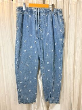 BDG Blue Printed Relaxed Denim Joggers